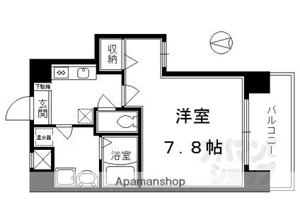 三条ヴィラさわだ(1K/4階)の間取り写真