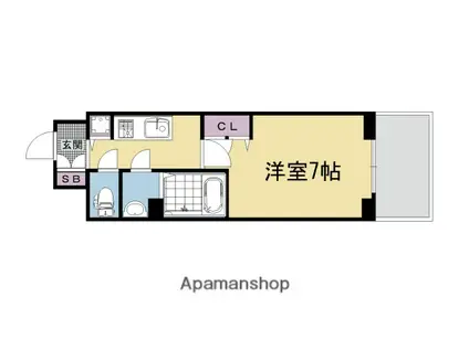 エスリード京都梅小路アヴェニテ(1K/6階)の間取り写真