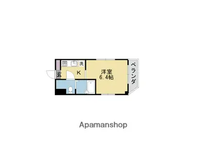 ブリエ御所西(1K/3階)の間取り写真