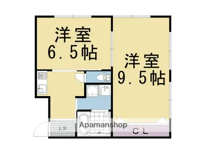 ヴィラコート烏丸七条(2K/2階)の間取り写真