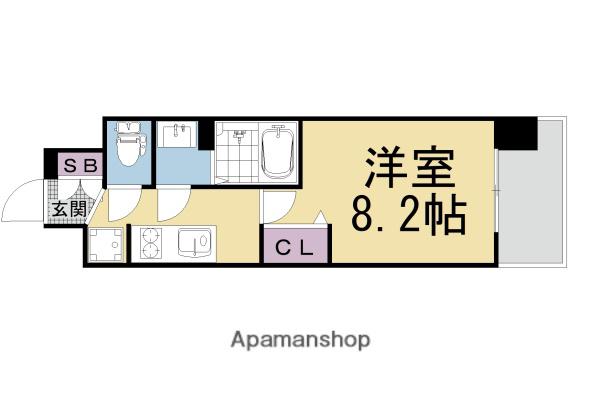 プレサンス THE KYOTO 東福寺 ウエスト(1K/7階)の間取り写真