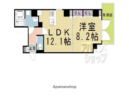 CASA RYOKO2(1LDK/1階)の間取り写真