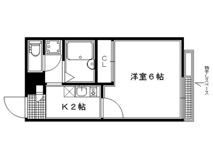 レオパレス清水(1K/1階)の間取り写真