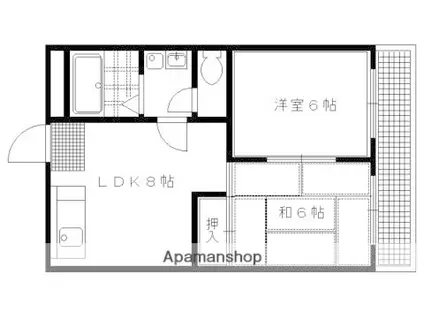 ヴィヴァーチェ千本(2DK/3階)の間取り写真