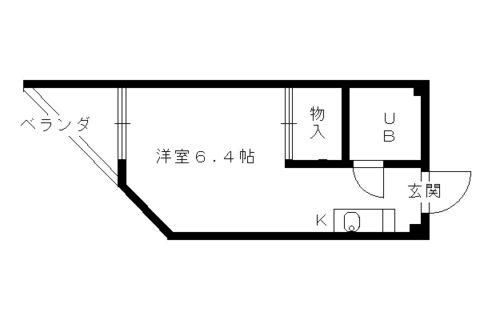 ハイツいちはら(ワンルーム/2階)の間取り写真