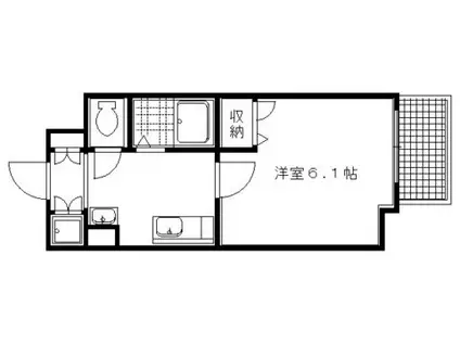 ラナップスクエア京都西陣(1K/7階)の間取り写真