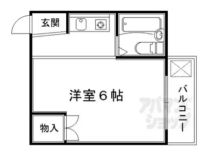 パラータ上七軒(1K/1階)の間取り写真