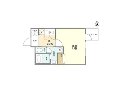 ウェルスクエア京都西陣ウエスト(1K/3階)の間取り写真