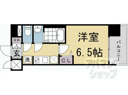 プレサンスTHE KYOTO 新町通(1K/10階)の間取り写真