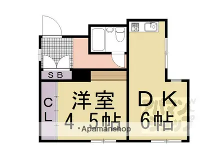 室町マンション(1DK/3階)の間取り写真