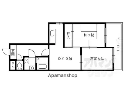 カステッロロッソ(2DK/2階)の間取り写真