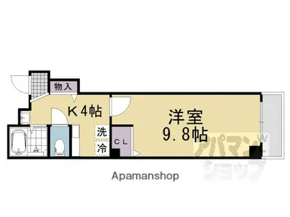 WILL SHIJO(1K/1階)の間取り写真