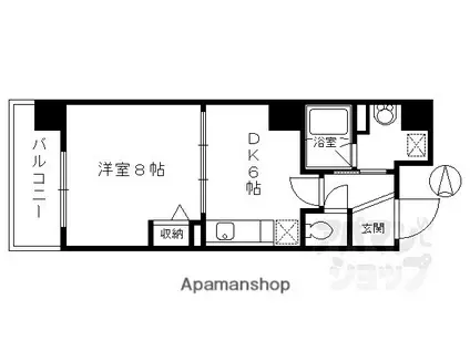 プラネシア星の子四条烏丸(1DK/3階)の間取り写真