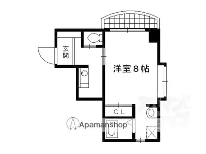 α PRIZE VI(1K/3階)の間取り写真