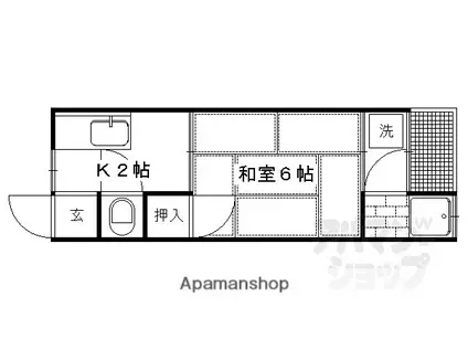 日生ハイツB棟(1K/2階)の間取り写真