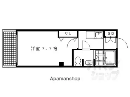 シャトー五福(1K/1階)の間取り写真
