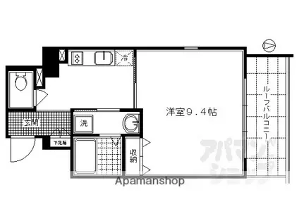 エイペックス京都西陣(1K/3階)の間取り写真