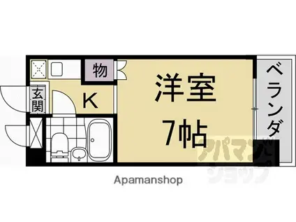 ヴィルベール桂(1K/3階)の間取り写真