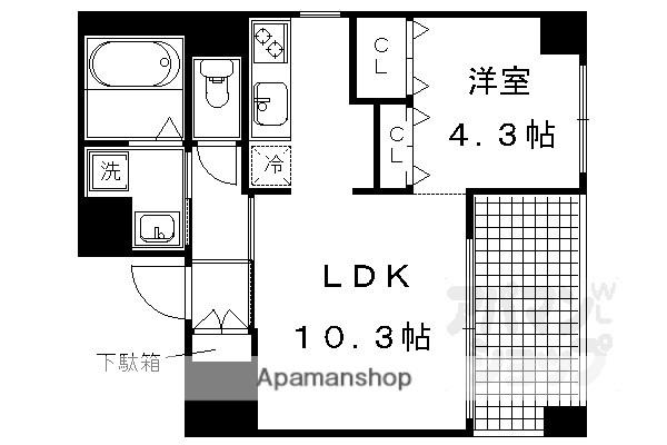 御所南 晴風苑(1LDK/2階)の間取り写真