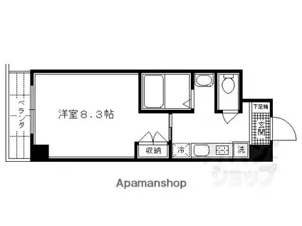 TOP-WELL(1K/5階)の間取り写真