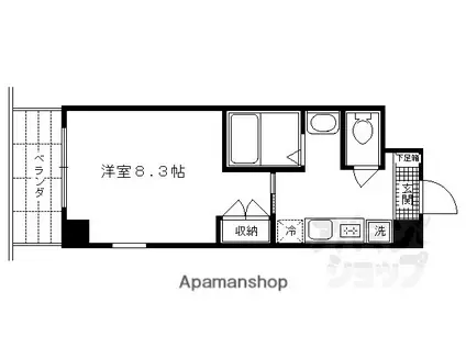 TOP-WELL(1K/5階)の間取り写真