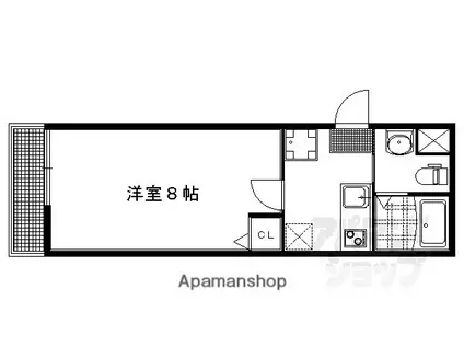 フラッティ吉野町A(1K/3階)の間取り写真