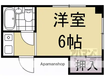 禅昌院町ハイツ(1K/2階)の間取り写真