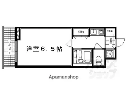 リーガル京都河原町III(1K/3階)の間取り写真