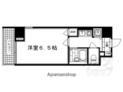 リーガル京都河原町III(1K/4階)の間取り写真