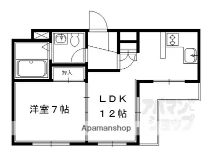 佐々木マンション(1LDK/4階)の間取り写真
