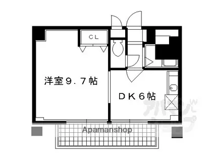 グランシャトレ(1DK/4階)の間取り写真