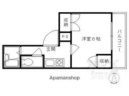 COSMICWING(1K/2階)の間取り写真