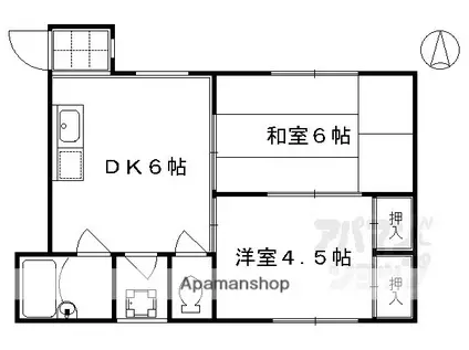 マンション丸高(2DK/2階)の間取り写真