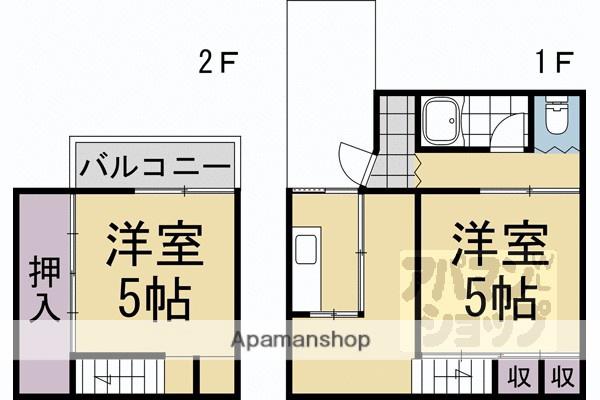 京都市烏丸線 丸太町駅(京都市営) 徒歩15分 2階建 築77年(2K)の間取り写真