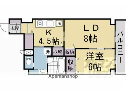 CASA花車(1LDK/5階)の間取り写真