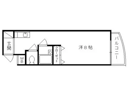 アーク醍醐(1K/4階)の間取り写真