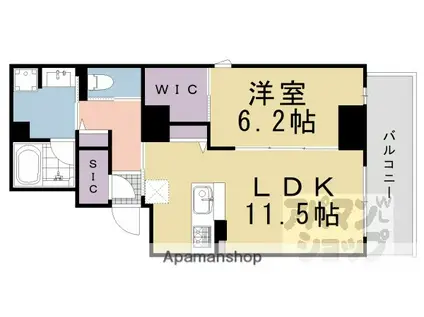 SHA MAISON 御幸町御池(1LDK/2階)の間取り写真
