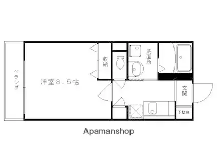 シャーメゾン原田(1K/2階)の間取り写真