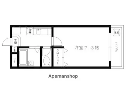 ハウスリーク381(1K/2階)の間取り写真