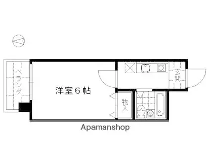 エステート南ビル(1K/6階)の間取り写真