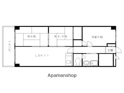 第3洛西ハイツ(3LDK/3階)の間取り写真
