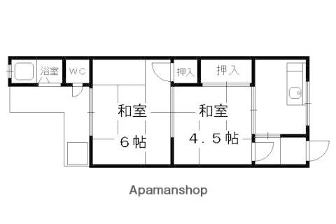 イースト東福寺(2K/1階)の間取り写真