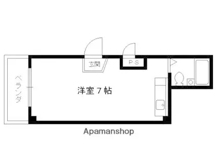 リエール烏丸五条(1K/2階)の間取り写真