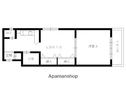 シュエットC(1LDK/1階)の間取り写真
