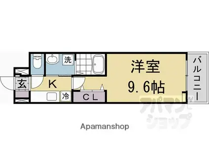 フリージア(1K/3階)の間取り写真