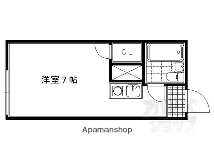 パインフィールド北白川II(ワンルーム/2階)の間取り写真