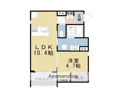 中京区姉小路通堀川東入鍛冶町(1LDK/2階)の間取り写真
