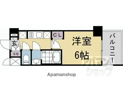 プロヴィスタ京都西院(1K/10階)の間取り写真