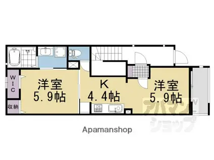 PANA GOJ(1LDK/1階)の間取り写真