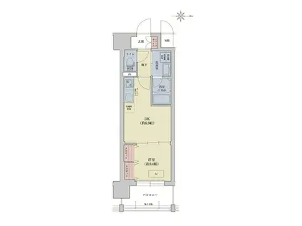 リシュドール梅小路(1DK/10階)の間取り写真